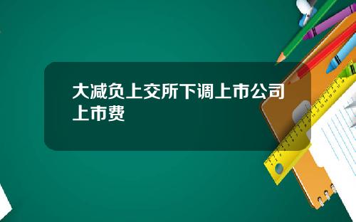 大减负上交所下调上市公司上市费