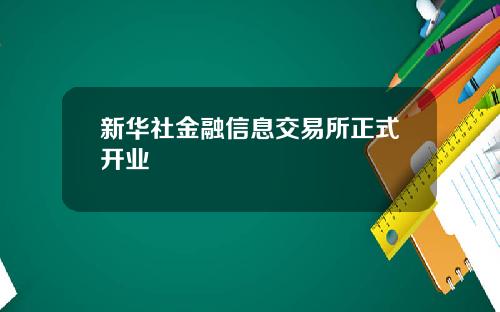 新华社金融信息交易所正式开业