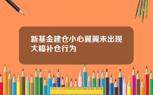 新基金建仓小心翼翼未出现大幅补仓行为