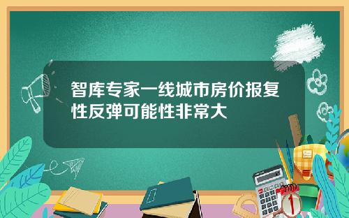 智库专家一线城市房价报复性反弹可能性非常大