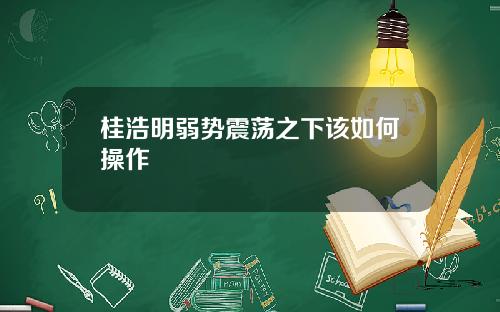 桂浩明弱势震荡之下该如何操作