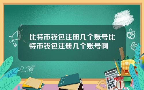 比特币钱包注册几个账号比特币钱包注册几个账号啊