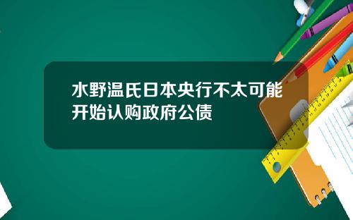 水野温氏日本央行不太可能开始认购政府公债