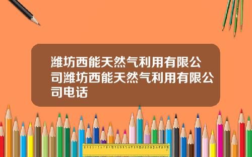 潍坊西能天然气利用有限公司潍坊西能天然气利用有限公司电话