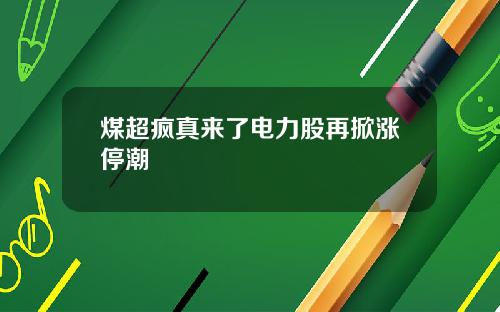 煤超疯真来了电力股再掀涨停潮