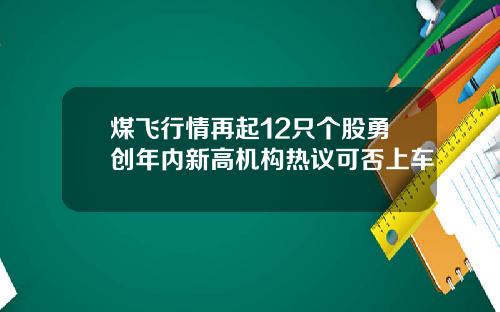 煤飞行情再起12只个股勇创年内新高机构热议可否上车