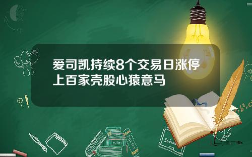 爱司凯持续8个交易日涨停上百家壳股心猿意马