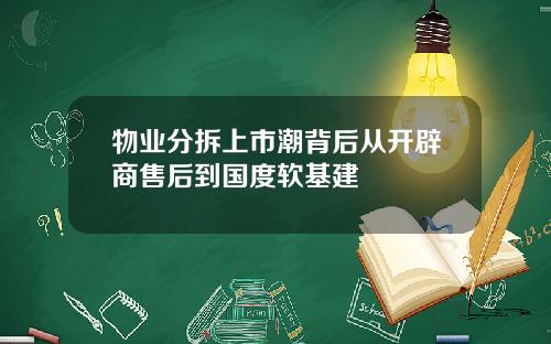 物业分拆上市潮背后从开辟商售后到国度软基建