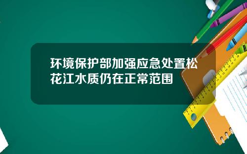 环境保护部加强应急处置松花江水质仍在正常范围