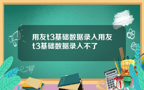 用友t3基础数据录入用友t3基础数据录入不了