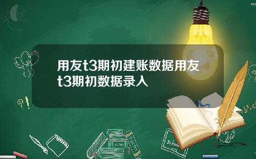 用友t3期初建账数据用友t3期初数据录入