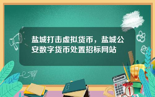 盐城打击虚拟货币，盐城公安数字货币处置招标网站