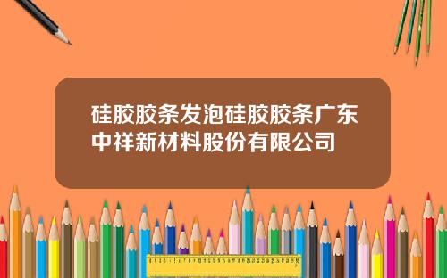 硅胶胶条发泡硅胶胶条广东中祥新材料股份有限公司