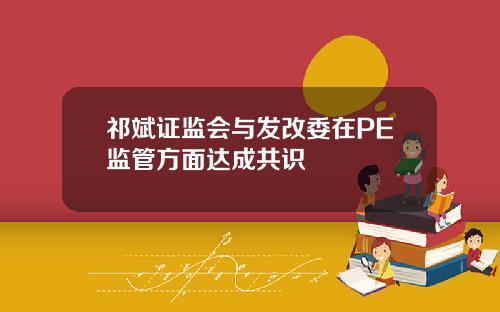 祁斌证监会与发改委在PE监管方面达成共识