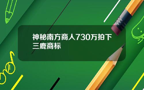 神秘南方商人730万拍下三鹿商标