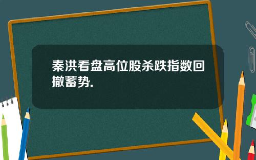 秦洪看盘高位股杀跌指数回撤蓄势.