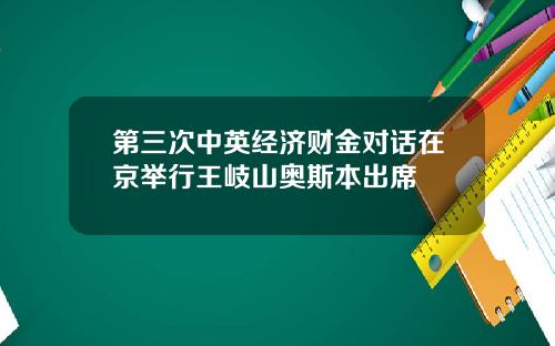 第三次中英经济财金对话在京举行王岐山奥斯本出席