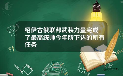 绍伊古俄联邦武装力量完成了最高统帅今年所下达的所有任务