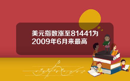 美元指数涨至81441为2009年6月来最高