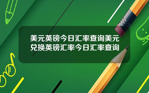 美元英镑今日汇率查询美元兑换英镑汇率今日汇率查询