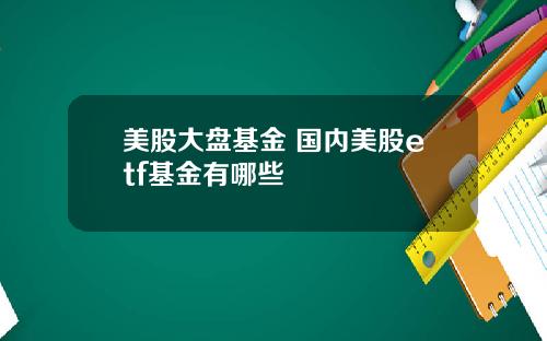 美股大盘基金 国内美股etf基金有哪些