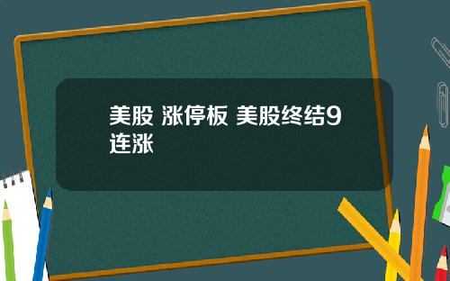 美股 涨停板 美股终结9连涨