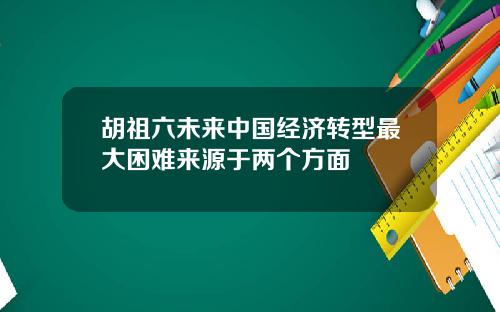 胡祖六未来中国经济转型最大困难来源于两个方面