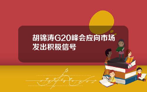 胡锦涛G20峰会应向市场发出积极信号