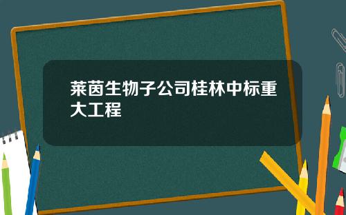 莱茵生物子公司桂林中标重大工程