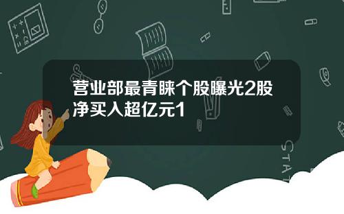 营业部最青睐个股曝光2股净买入超亿元1