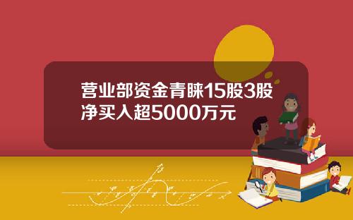 营业部资金青睐15股3股净买入超5000万元