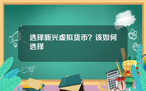 选择新兴虚拟货币？该如何选择