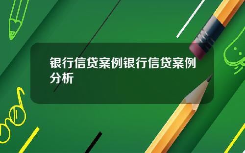 银行信贷案例银行信贷案例分析