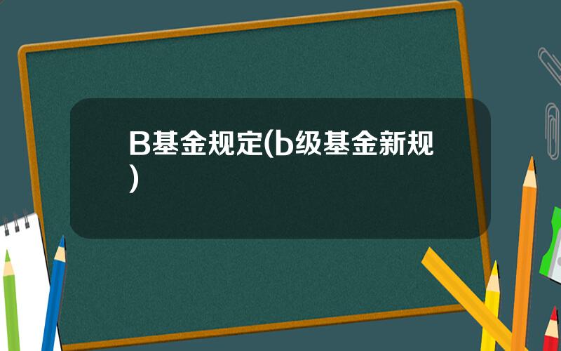 B基金规定(b级基金新规)