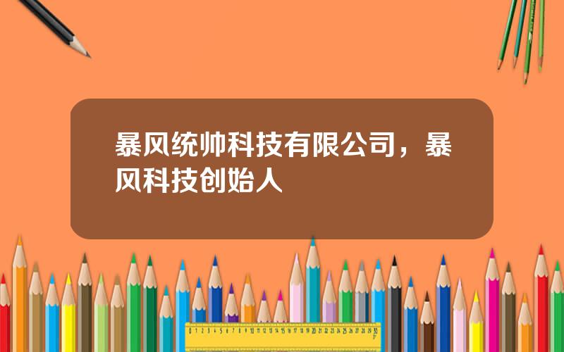 暴风统帅科技有限公司，暴风科技创始人