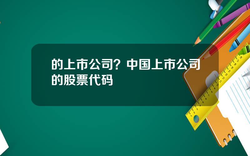 的上市公司？中国上市公司的股票代码