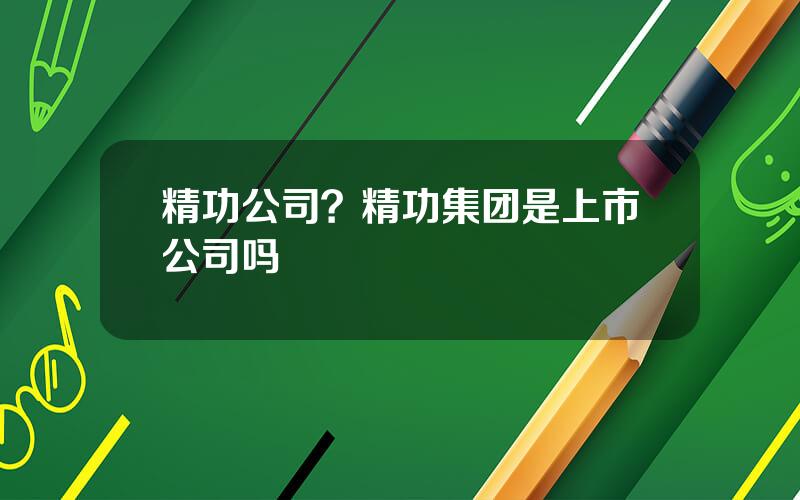 精功公司？精功集团是上市公司吗