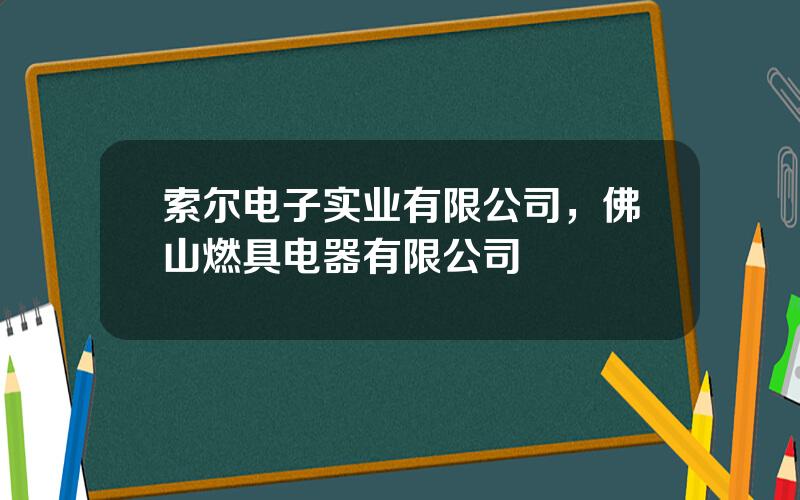 索尔电子实业有限公司，佛山燃具电器有限公司