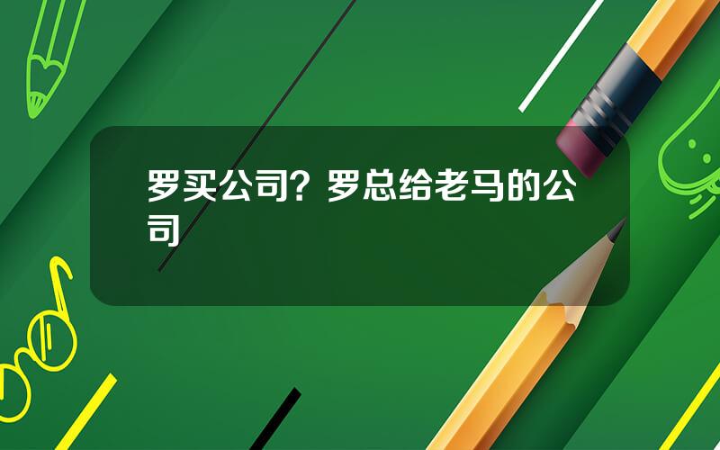 罗买公司？罗总给老马的公司