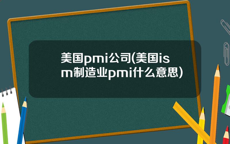 美国pmi公司(美国ism制造业pmi什么意思)