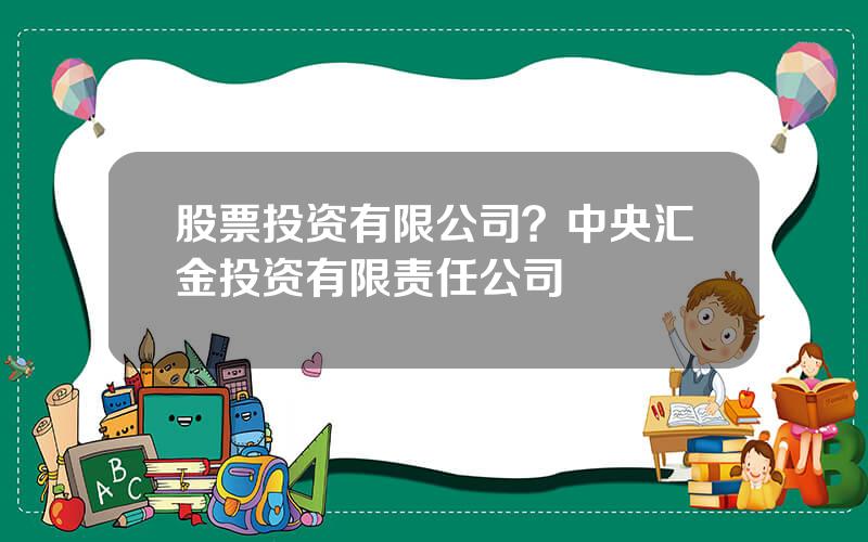 股票投资有限公司？中央汇金投资有限责任公司